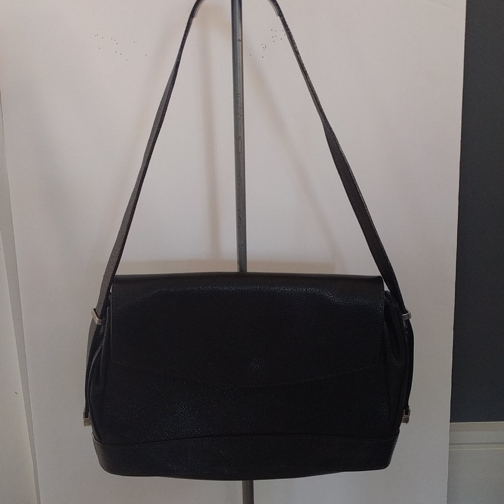 Genuine black leather bag by Francesco Biasia